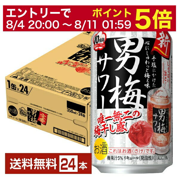 【先着順 300円OFFクーポン取得可】【6/1 00:00～ メーカー横断割引クーポン取得可】サッポロ 男梅サワー 350ml 缶 24本 1ケース【送料無料（一部地域除く）】 チューハイ サッポロビール