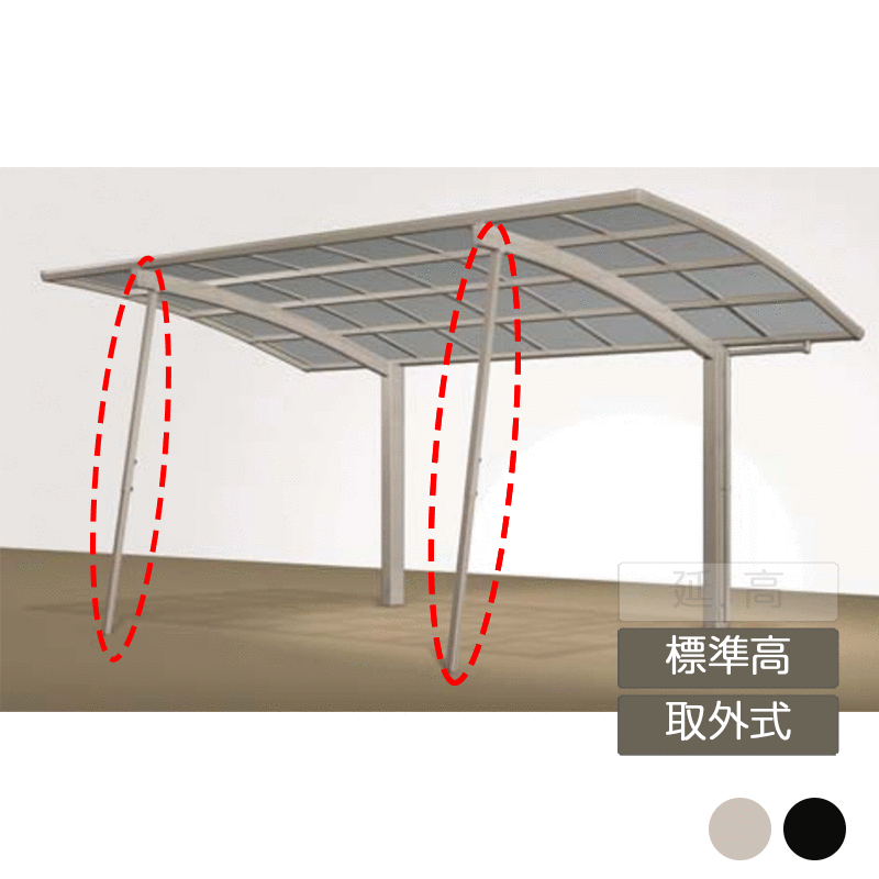カーポートオプション サポート柱 補助柱 台風対策 強風対策 四国化成【スマートポートR オプション サポート柱 取外式補強支柱 標準高用 1本入】