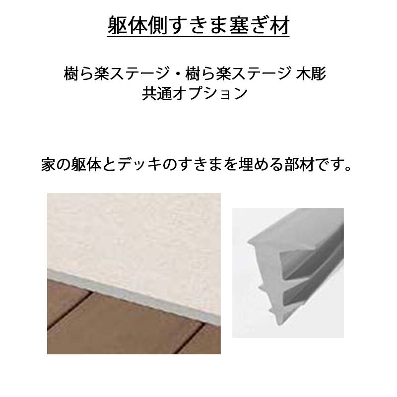ウッドデッキ 庭 ガーデン おしゃれ 腐らない 新築 新居 リクシル LIXIL【樹ら楽ステージ木彫 オプション 躯体側すきま塞ぎ材】