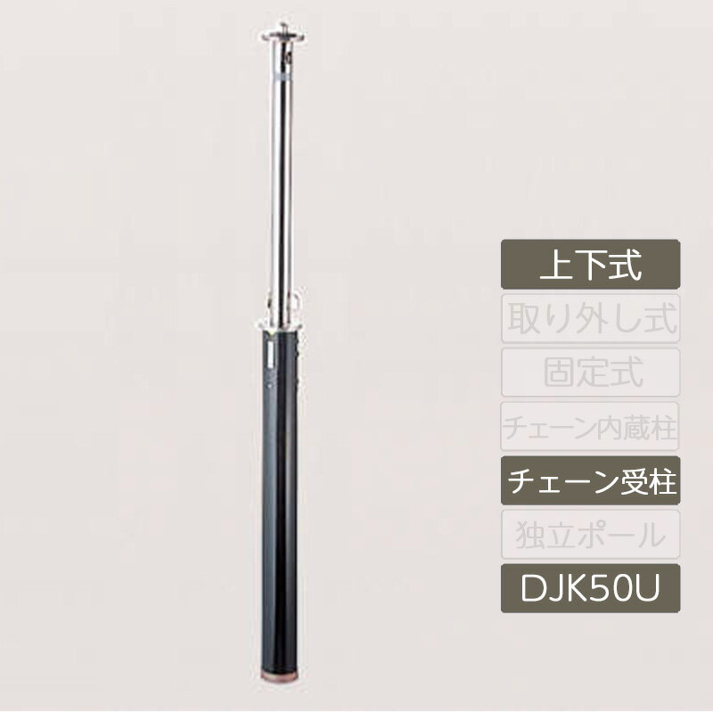 車止め 輪止め 駐車場 カーストッパー 衝突防止 ポール 店舗 駐車場 公共 歩道 業務用 四国化成レコポールS Dシリーズ 上下式 チェーン受柱 φ50 RPS-DJK50U 車止め ポール 反射テープ付