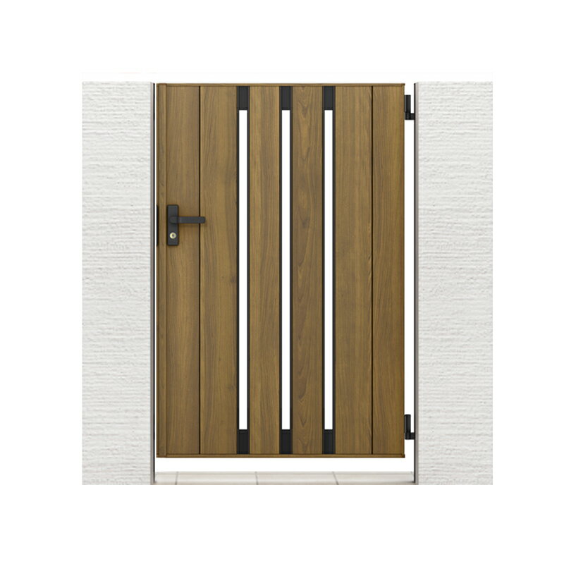 LIXIL リクシル 開き門扉AA TS1型(木調) 片開き 09-16 柱使用 アルミ形材柱 扉1枚寸法 900×1600 シリンダーRD錠 受注生産品