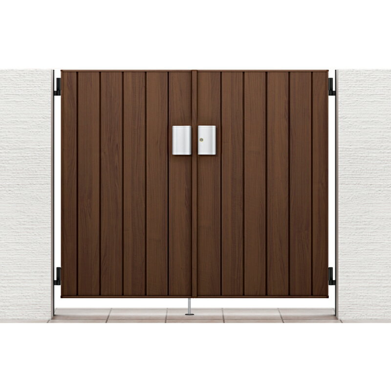 LIXIL リクシル 開き門扉AA TM1型(木調) 両開き 08-12 柱使用 ラッピング形材柱 扉1枚寸法 800×1200 シリンダーRD錠