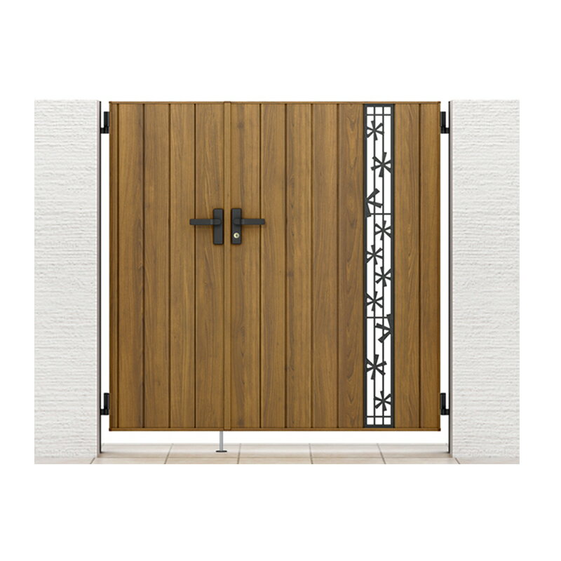 LIXIL リクシル 開き門扉AA TS2型(木調) 両開き 親子仕様 04・08-12 柱使用 アルミ形材柱 扉1枚寸法 40..