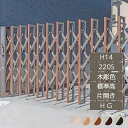 伸縮門扉 アコーディオン 目隠し おしゃれ DIY 四国化成リフティングアコー HG 片開き 標準高 H14 220S 木彫カラー LTHG14-220S 高さ1450mm
