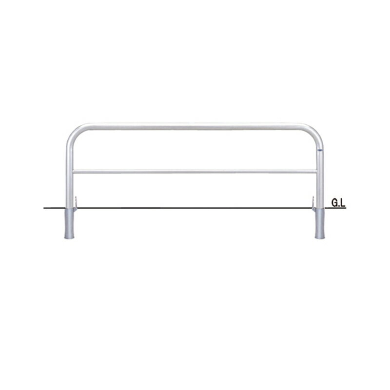 帝金 テイキン バリカー横型 スタンダード ステンレスタイプ φ60.5 H650 横桟付 脱着式 フタ付 W2000mmxH650mm S82P3-20