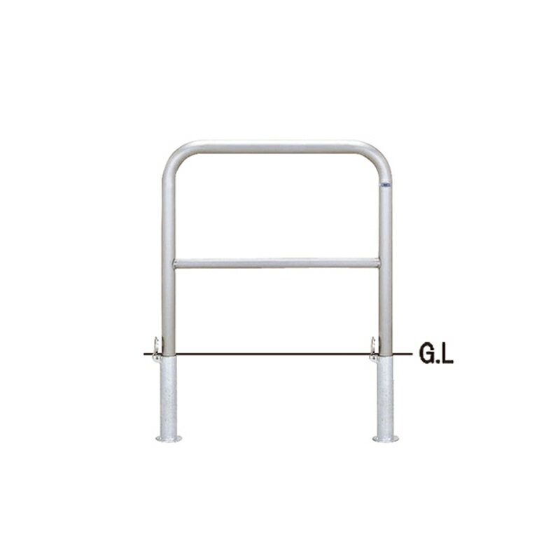 帝金 テイキン バリカー横型 スタンダード ステンレスタイプ φ42.7 H650 横桟付 脱着式 フタ付 W700mmxH650mm S80-P3