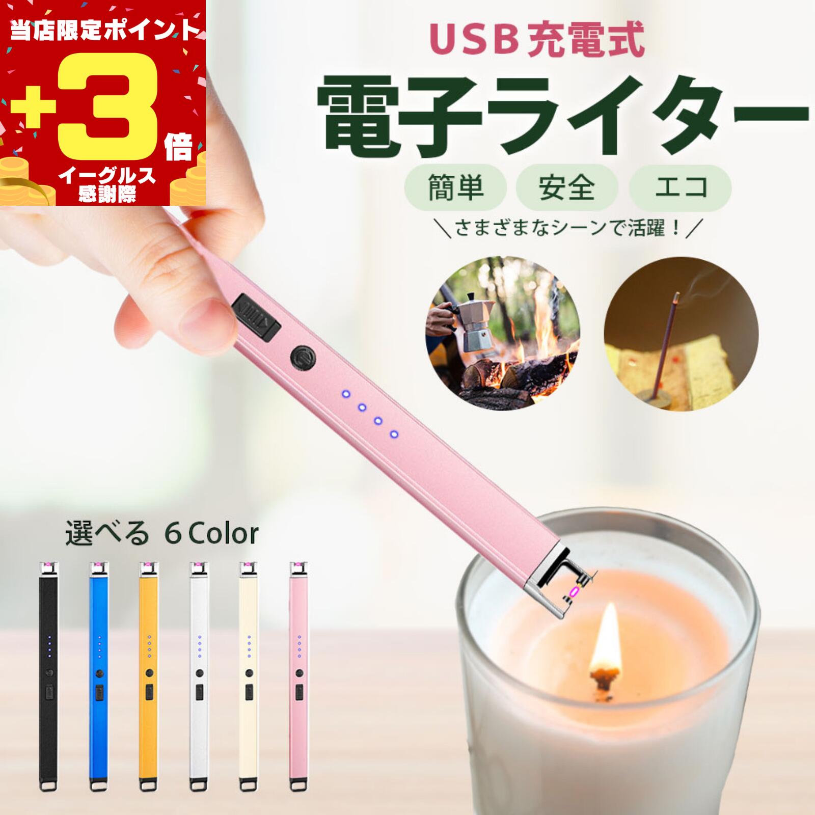 【感謝祭ポイント5倍!!】 【防災グッズにも】 電子ライター 1000円ポッキリ 充電式 USB プラズマ 風に強い 安全ロック付き 仏壇 線香 キャンプ BBQに ガス不要 ライター 高齢者 点火棒 アウトドア 災害用 プレゼント ギフト 送料無料