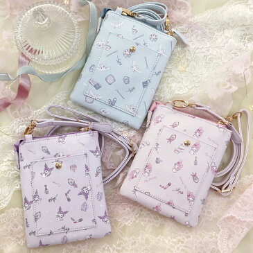 サンリオキャラクター スマホポシェット マイメロディ シナモロール クロミ サンリオ 可愛い 刺繍 キャラクター お財布ポシェット 便利 スマートフォンポシェット かわいい サンリオ シナモン マイメロ スマホケース キャッシュレス