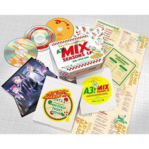 A3! MIX SEASONS LP(SPECIAL EDITION) (2CD+Blu-ray)ゲーム・ミュージック二見重人&新橋新(茅ヶ崎至、摂津万里(CV:浅沼晋太郎、沢城千春))、只野誠人&近藤譲(斑鳩三角、月岡紬(CV:廣瀬大介、田丸篤志))、久保田&宮木(皆木綴、高遠丞(CV:西山宏太朗、佐藤拓也))、五十嵐&耕平(伏見臣、泉田莇(CV:熊谷健太郎、小西成弥))、ジョージ&ティム(有栖川誉、三好一成(CV:豊永利行、小澤廉))、ウィル&ニック(佐久間咲也、向坂椋(CV:酒井広大、山谷祥生))、菊川&三上(瑠璃川幸、七尾太一(CV:土岐隼一、濱健人))　発売日 : 2019年12月18日　種別 : CD　JAN : 4988013061323　商品番号 : PCCG-1850【商品紹介】アニメ化も決定した大人気イケメン役者育成ゲーム『A3!(エースリー)』のフルアルバム!第一回ミックス公演〜第六回ミックス公演の公演曲を収録!【収録内容】CD:11.Growing Pain(1st mix performance A)2.放課後ミッドナイト(1st mix performance B)3.不屈のチャント(2nd mix performance A)4.ソラチカ(2nd mix performance B)5.彗星とサーカス王(3rd mix performance A)6.MagiClap(3rd mix performance B)7.未完成な空で(4th mix performance A)8.Professional(4th mix performance B)9.桔梗の花(5th mix performance A)10.宵の三日月(5th mix performance B)11.SCARLET GAME(6th mix performance A)12.Qと銃(6th mix performance B)BD:21.ミニステージ他ダイジェスト映像