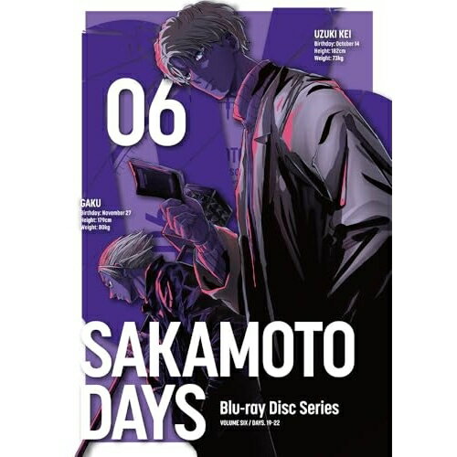 SAKAMOTO DAYS 06(Blu-ray)TVアニメ鈴木祐斗、杉田智和、島崎信長、佐倉綾音、東山奈央、森山洋、林ゆうき　発売日 : 2025年11月26日　種別 : BD　JAN : 4580055366932　商品番号 : EYXA-14693