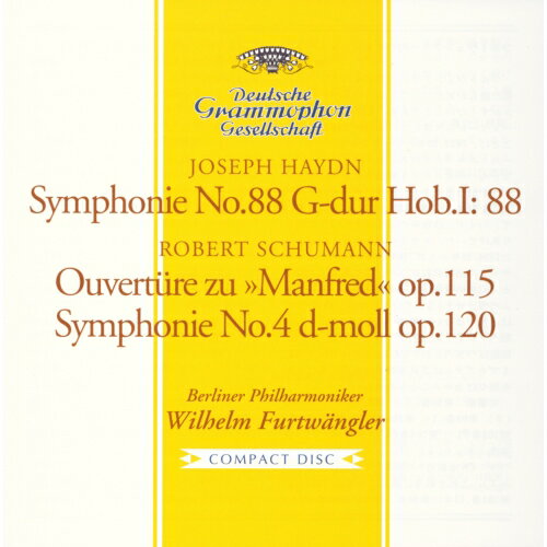 Composer: Ha Line - CD / ヴィルヘルム・フルトヴェングラー / ハイドン:交響曲第88番(V字) シューマン:(マンフレッド)序曲、交響曲第4番 (UHQCD) (初回生産限定盤) / UCCG-41198