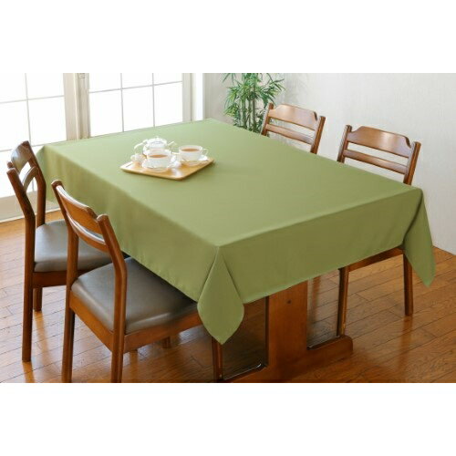 【送料無料】 テーブルクロス 撥水 オリーブ 4人掛用(約長辺180×短辺145cm）カネタツ
