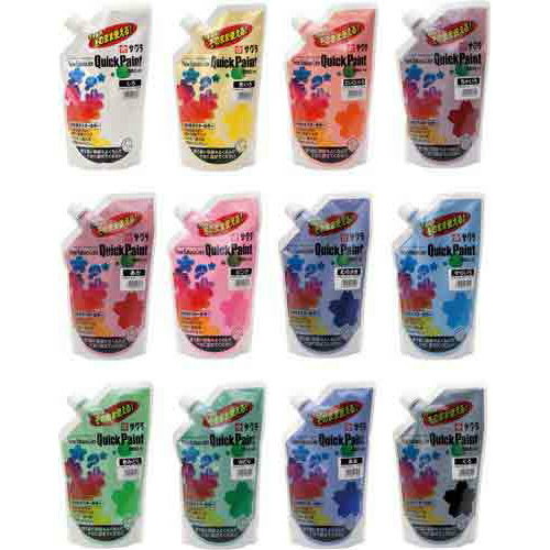 サクラクレパス サクラクイックペイント12色セット 各色550ml つやなし (サクラクレパス)