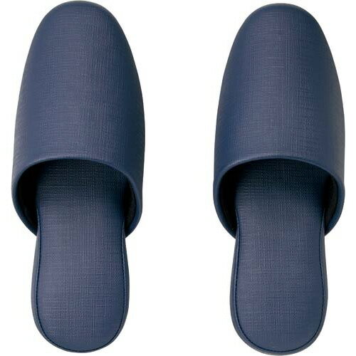 カウネット パ)洗えるビニールスリッパ 10足組 ダークブルー ●外寸法:約26.5cm (カウネット)