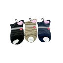 【送料無料】 ブラック、ベージュ、ネイビー (22-24cm) (ピンボーダー) (3足セット)みっとめるへん社(4)