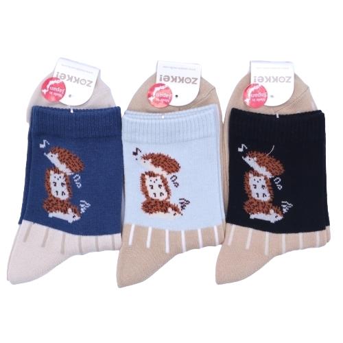 【送料無料】 ネイビー、サック、クロ　(22-24cm) (ハリネズ) (3足セット)みっとめるへん社