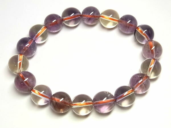 パワーストーン 天然石 最高級 アメトリン 紫黄水晶 ブレスレット 10.5〜11mm 【Felistone】 AmetrineB05