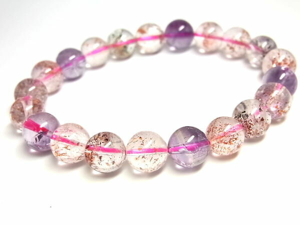 パワーストーン 天然石 スーパーセブン セイクリッドセブン 水晶 ブレスレット 9〜9.5mm 【Felistone】 SuperSevenB29