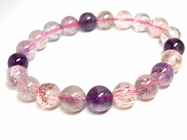 パワーストーン 天然石 スーパーセブン セイクリッドセブン 水晶 ブレスレット 9〜9.5mm 【Felistone】 SuperSevenB39