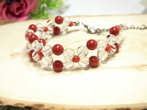 パワーストーン天然石コーラル水晶ハ...