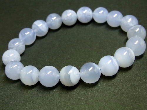 パワーストーン 天然石 ブルーカルセドニ 青玉髄 ブレスレット 11mm 【Felistone】 ChalcedonyB04