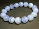 パワーストーン 天然石 大粒 ブルーカルセドニ 青玉髄 ブレスレット 13mm 【Felistone】 ChalcedonyB09(4)