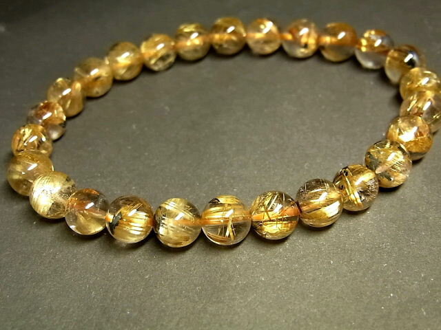 パワーストーン 天然石 タイチンルチル ルチルクォーツ 水晶ブレスレット 7〜7.5mm 【Felistone】 TRB960