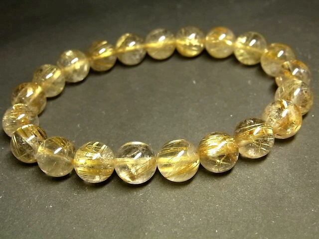 パワーストーン 天然石 タイチンルチル ルチルクォーツ 水晶ブレスレット 8.5〜9mm 【Felistone】 TRB980