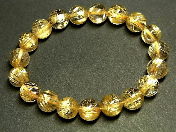 パワーストーン 天然石 最高級 タイチンルチル ルチルクォーツ 水晶ブレスレット 10.5〜11mm 【Felistone】 TRB727