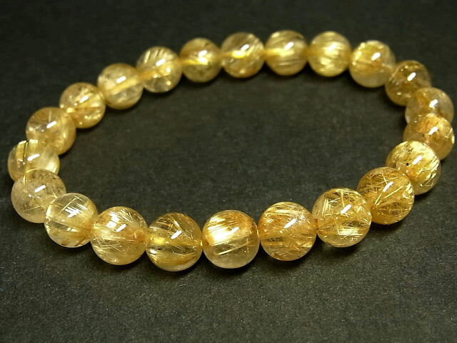 パワーストーン 天然石 最高級 タイチンルチル ルチルクォーツ 水晶ブレスレット 8.5〜9mm 【Felistone】 TRB1464