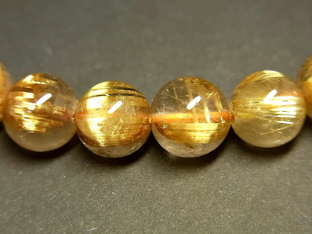 パワーストーン 天然石 最高級 タイチンルチル ルチルクォーツ 水晶ブレスレット 8.5〜9mm 【Felistone】 TRB1467