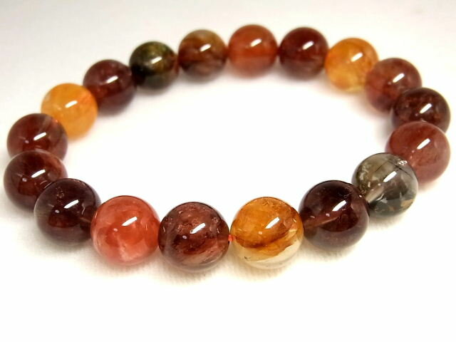 パワーストーン 天然石 オーロラクォーツ リモナイトインクォーツ デンドライト 模樹石 水晶ブレスレット 12mm 【Felistone】 LimoniteB08