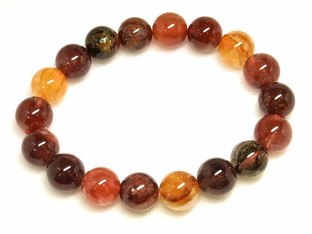 パワーストーン 天然石 オーロラクォーツ リモナイトインクォーツ デンドライト 模樹石 水晶ブレスレット 12mm 【Felistone】 LimoniteB08