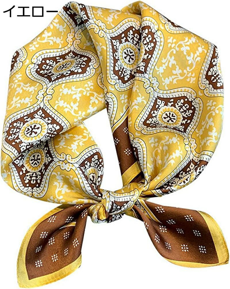 巻き方 髪の包帯 頭飾り ネッカチーフ 手触り良い 制服用 レトロ 正方形 レディース お洒落 オフィス 5..