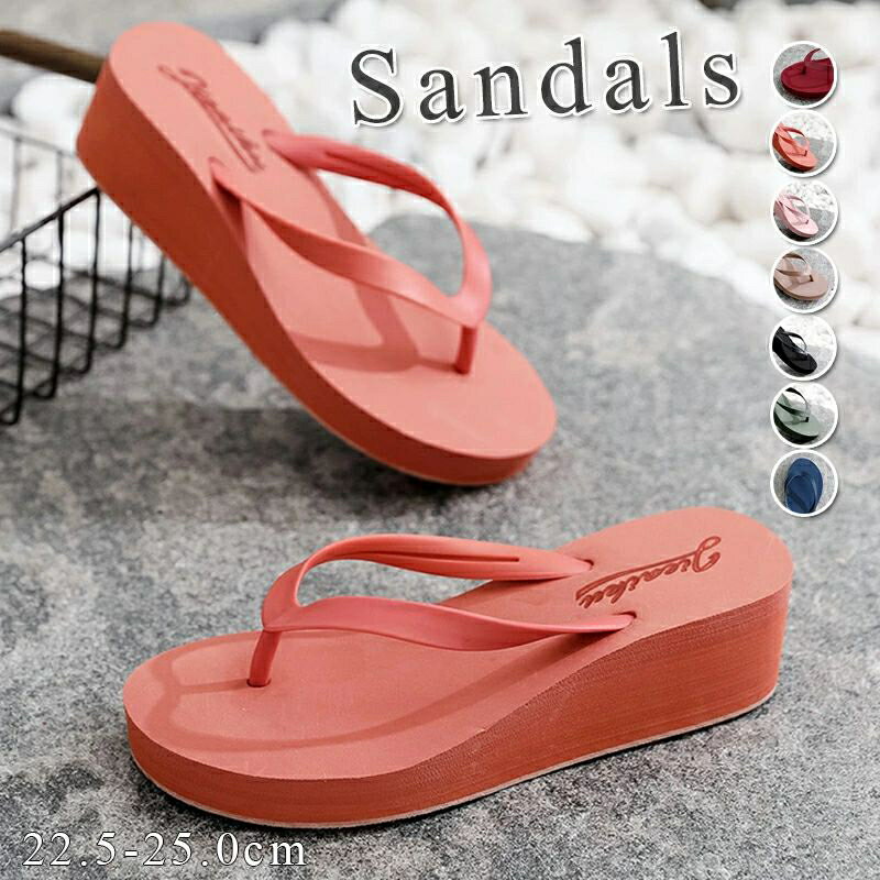 ビーチサンダル レディース サンダル レディース 厚底 歩きやすい 厚底美脚サンダル！長時間歩いても疲..