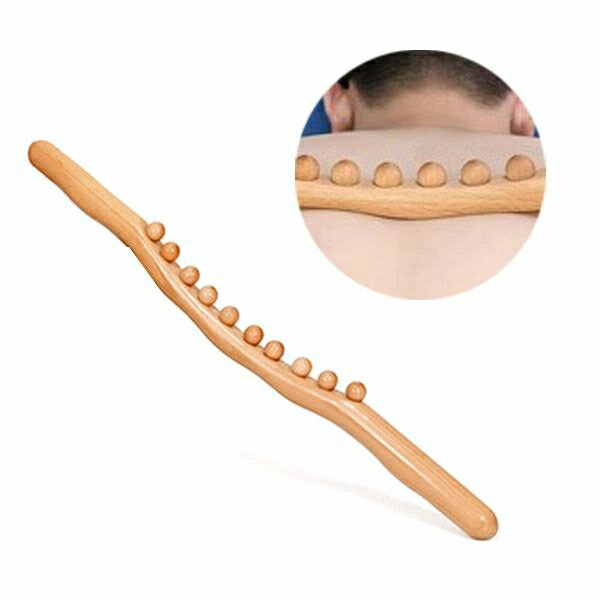 肩の背中のためのウッドマッサージローラースティックアンチセルライトボディマッサージャー マッサージ ローラー マッサージローラー 肩 腰 腕 脚 首 足 背中 aaa