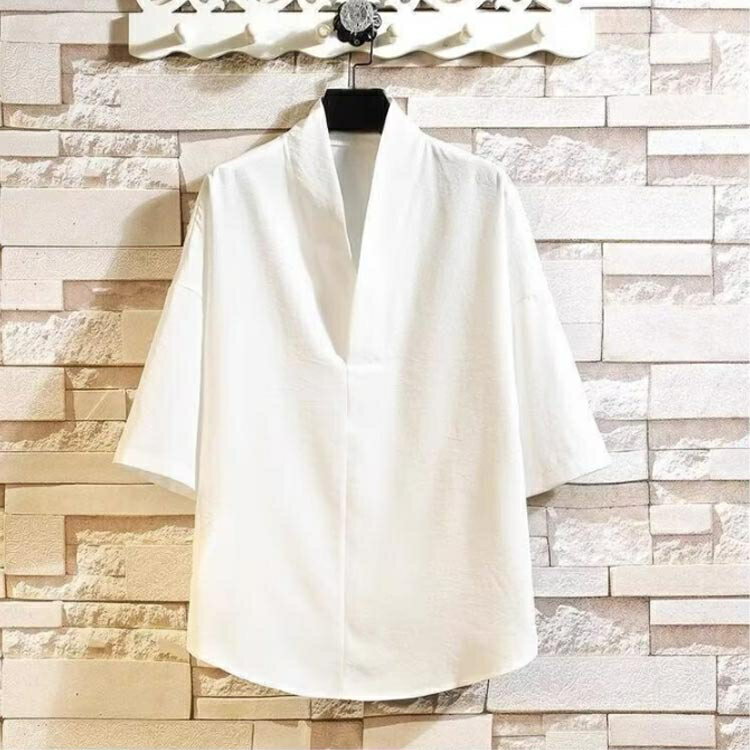 襦袢 作務衣 洗える 五分袖 着物 和装 襟付き インナー 半襦袢 下着 浴衣 男性 夏用 通気性 和装インナー 肌襦袢 衿付き プレゼント 紳士 長襦袢 シャツ ギフト メンズ