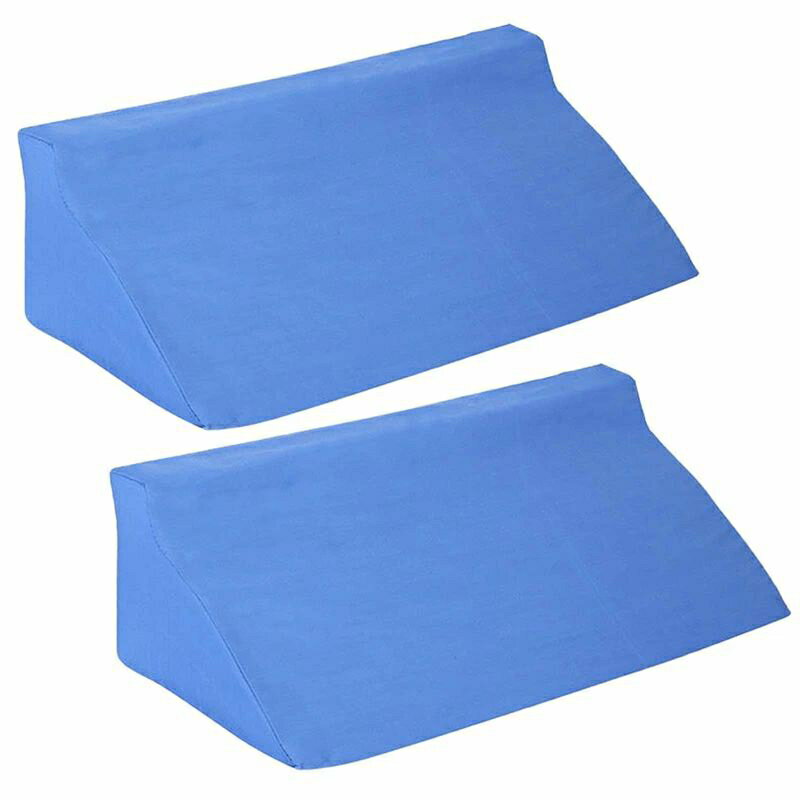 介護用クッション 三角クッション 2個セット 床ずれ防止 軽量 カバー取外し 洗濯可能 体位サポート (ブルー)