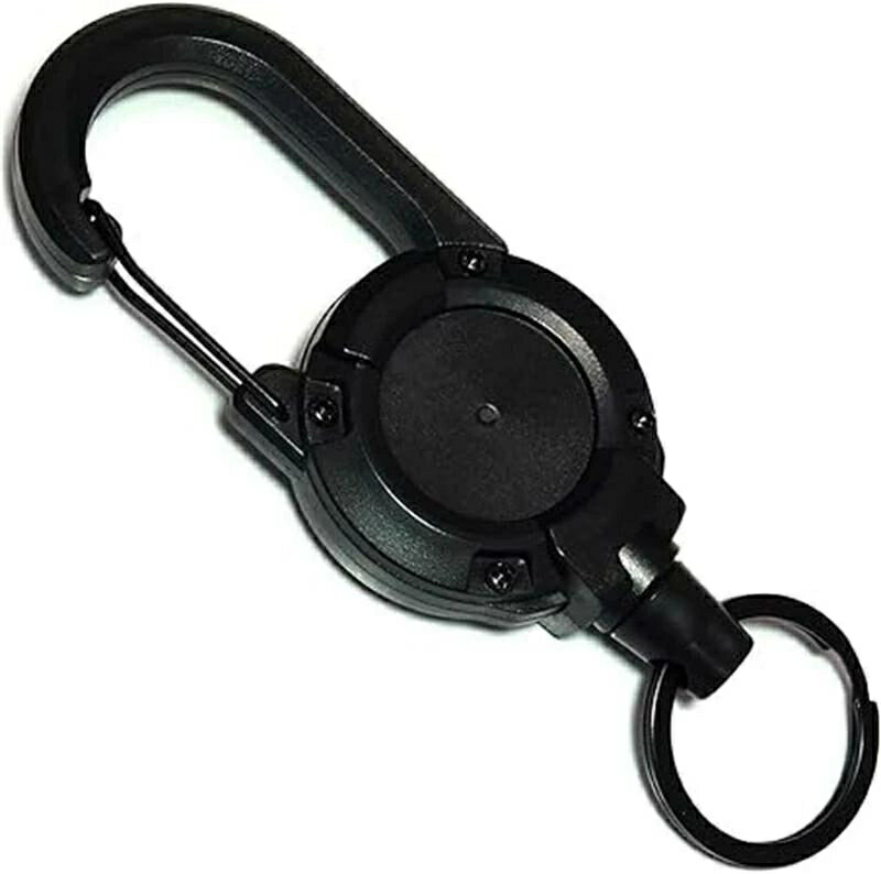 リールキーホルダー 金属 ワイヤー 丈夫 キーホルダー リール 伸びる カラビナ キーリール キーチェー..