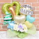 anniversaryバルーンギフト【開店 バルーンギフト 結婚式 送料無料 周年 ハート 電報 二次会 イベント 贈り物 メッセージ 造花 メッセージカード】