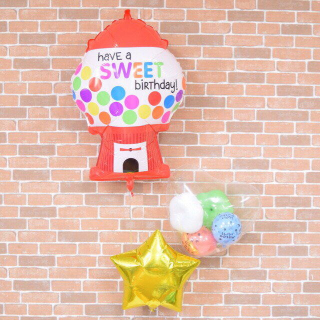 バースディガチャヘリウムバルーンギフト【誕生日 バルーンギフト プレゼント バルーン電報 お祝い バルーン USJ ヘリウム 送料無料】