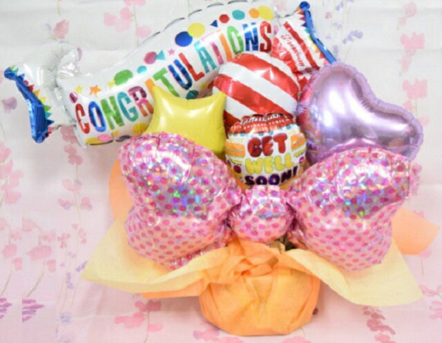 Get Will卓上バルーンギフト【お見舞い バルーンギフト 退院 プレゼント リボン バルーン電報 お祝い バルーン 快気祝い 造花 送料無料】