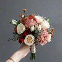 ウェディングブーケ 造花ブーケ ブライダルブーケ ラウンドブーケ トスブーケ 結婚式 花束 ドレスと合わせて 撮影ブーケ 高級 アレンジアジサイ
