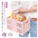 ピクニック バスケット 折りたたみ プラスチック かごバスケット ミニ 持ち手 洗える コンパクト収納 軽量 レジャー キャンプ(3)