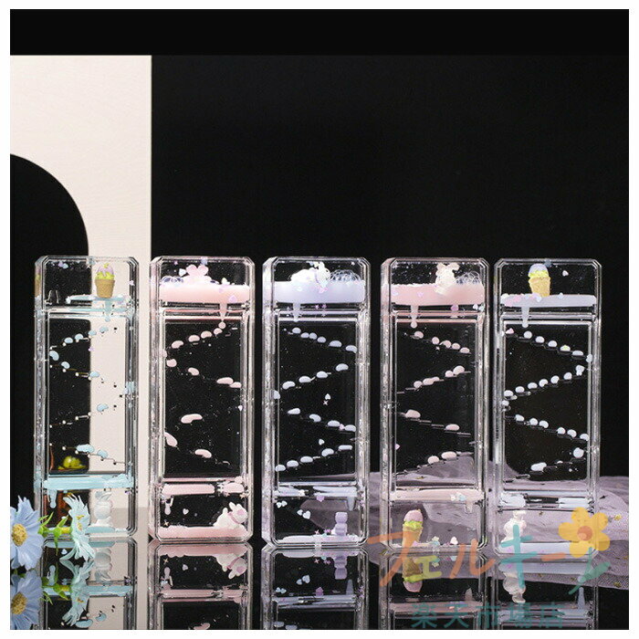 オイルタイマー ウサギ 花 オイル砂時計 液体オイル 立体感 室内装飾品 卓上装飾 おもちゃ タイマー 砂時計 置物 装飾品 癒し 大人 子供 書斎 インテリア 誕生日 プレゼント ギフト [2]