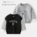 韓国子供服 春秋 スウェット ブラック グレー キッズ トレーナー 男の子 長袖 丸首 カジュアル ストライプ柄 通園着 通学着(4)