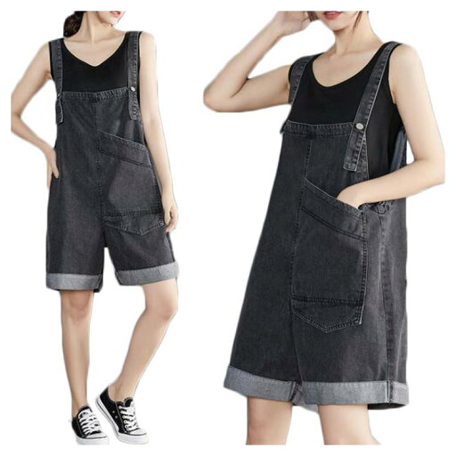 サロペットパンツ デニムサロペット ショートパンツ ワイド オールインワン ボトムス ハイウエスト 無地 夏 ゆったり 大きサイズ サロペットパンツ デニムサロペット ショートパンツ ワイド オールインワン ボトムス ハイウエスト 無地 夏 ゆったり 大きサイズ