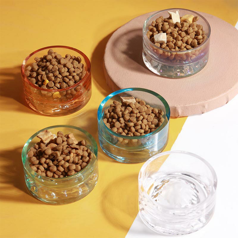 ハムスター 水入れ ガラス製ボウル 富士山の形 こぼれにくい 給餌皿 小動物 置き型 水飲み器