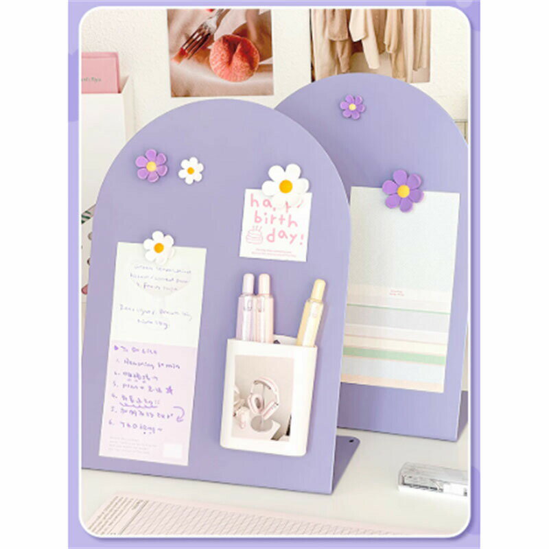 【楽天スーパーSALE対象商品】 デスク用 磁石付き メモボード 立式デスクメモボード 単色 磁石つきの花 オフィス用 便利メモ 収納 DIY