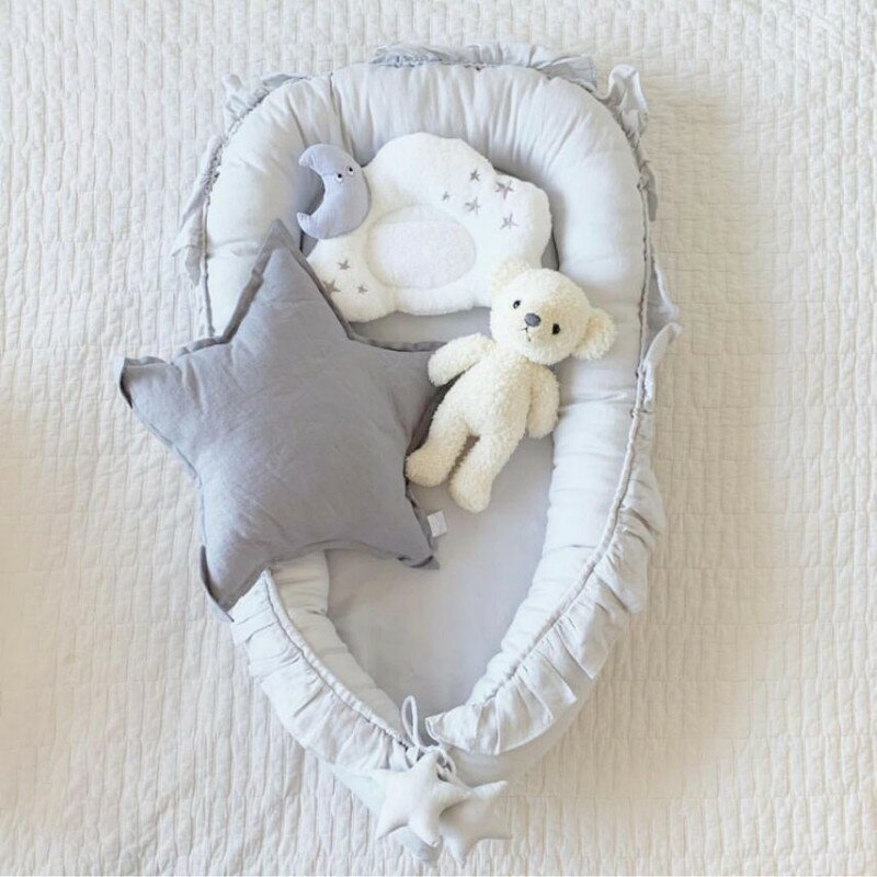 ＼全商品ポイント5倍＋クーポン配布中／ ベビーベッド ベッドインベッド 赤ちゃんベッド ポータブル 取り外し可能 ベビーガード 4色展開 シンプルデザイン